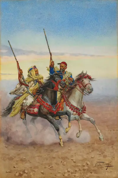 Two horsemen av Giulio Rosati