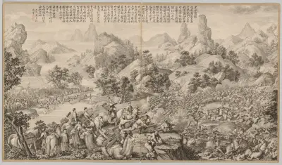 Breaking Through the Siege at Hesui av Giuseppe Castiglione
