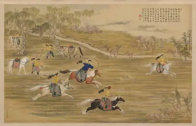 Emperor Qianlong hunting av Giuseppe Castiglione