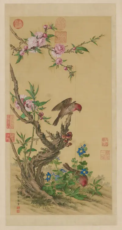Flower and Bird Scroll av Giuseppe Castiglione