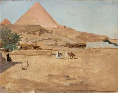 Motiv pouště a pyramid. Z cesty do Egypta, Jan Ciągliński