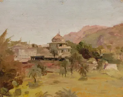 Diewarra-tempel, stående Abu (från resan till Indien) av Jan Ciągliński