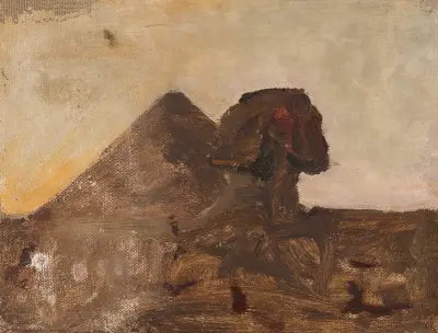 Kväll i öknen – Sfinxen och pyramiden. Från resan till Egypten av Jan Ciągliński
