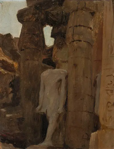 Fragment av ett tempel i Luxor. Från resan till Egypten av Jan Ciągliński
