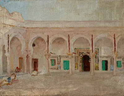 Kairouan (Courtyard in the Mosque of the Sword), 1911 – nr 3 av Jan Ciągliński