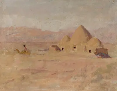 Monument on the Kyrgyz tomb in the steppe. From the journey to Turkestan von Jan Ciągliński