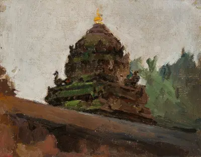 Gammalt tempel i Madras. Från resan till Indien av Jan Ciągliński