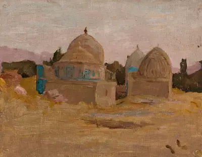 Samarkand – Shah-i-Zinda-moskén från resan till Turkestan av Jan Ciągliński