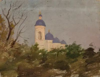 Studie av en ortodox kyrka av Jan Ciągliński