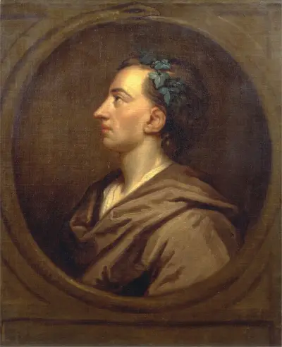 Alexander Pope Profile, Crowned With Ivy av Sir Godfrey Kneller