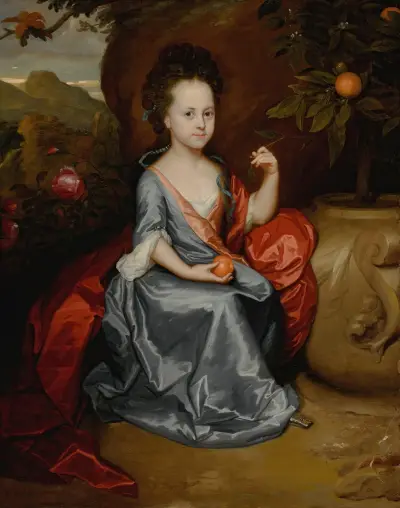 Portrait of a young girl, believed to be Anne Conslade av Godfried Schalcken
