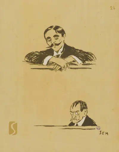 Bolo-Pacha och Porchère vid sista audiens av Georges Goursat (Sem)