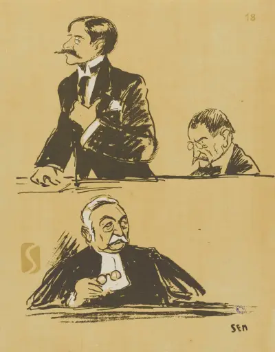 Bolo-Pacha, Porchère, Maître Albert Salles av Georges Goursat (Sem)