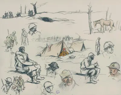 Läger och skisser av soldater av Georges Goursat (Sem)