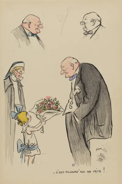 C’est aujourd’hui ma fête ! av Georges Goursat (Sem)