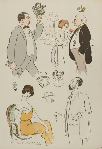 Dans le Hall à l’Hôtel de Paris av Georges Goursat (Sem)