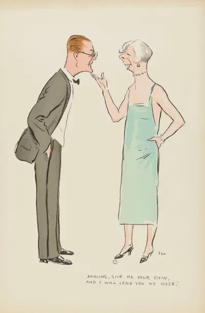 Darling, give me your chin, and I will lend you my nose ! av Georges Goursat (Sem)