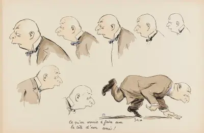 E qu’on arrive à faire avec la tête d’un ami ! av Georges Goursat (Sem)