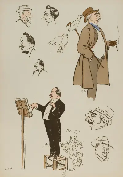 Ferdinand Canople, Joël Sol, Louis Ganne, Lord Colomb, M Offenbach av Georges Goursat (Sem)