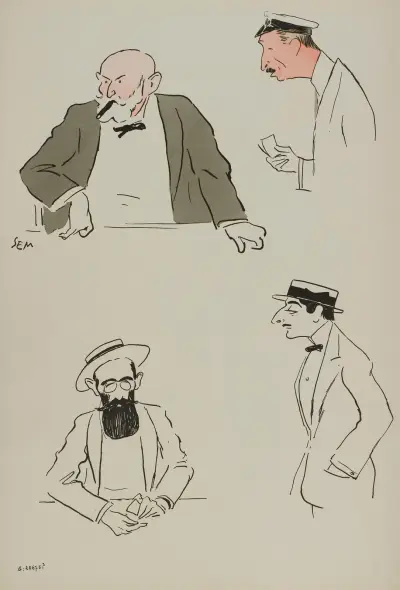 Landau, Denfert-Rochereau, baron Leonino, Henri Letellier av Georges Goursat (Sem)