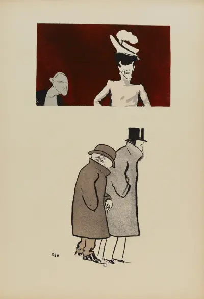 Louise Balthy, Edmond Porgès, Giovani Boldini et le marquis Antoine de Gontaut-Biron av Georges Goursat (Sem)