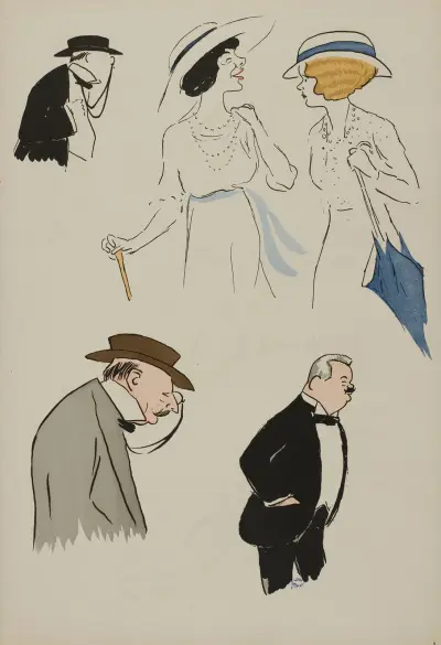 M du tillet, Germaine Neris, Loulou de Nanteuil, M Cornuche av Georges Goursat (Sem)