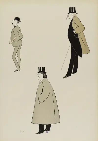 M. Jean Stern, M. Edgar Stern et Franck Gardner av Georges Goursat (Sem)