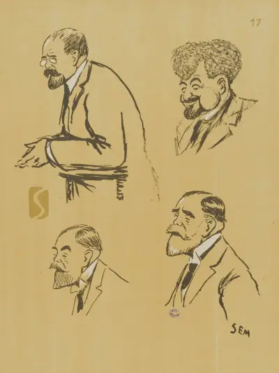 M. Louis Barthou, M. Mouthon et M. Doyen av Georges Goursat (Sem)