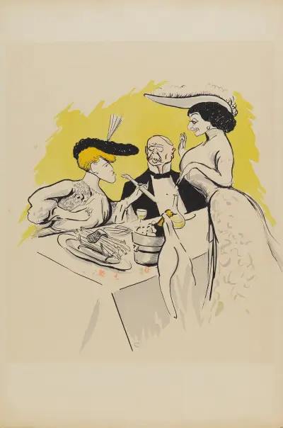 Mademoiselle Jane d’Arcy, Mlle de Frezia och en manlig person av Georges Goursat (Sem)