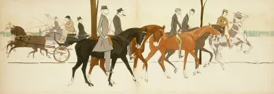Marthe Ely, Monsieur Uribarren, De Beaumont, Lindermann, Madame Heusman, Monsieur La Caze av Georges Goursat (Sem)