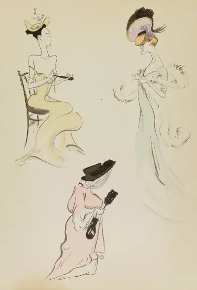 Mme Gauthereau , miss Gebhart, Mme Hudson av Georges Goursat (Sem)