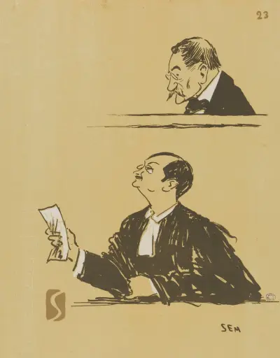 Porchère et maître Héraud av Georges Goursat (Sem)