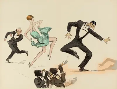 Sem, Yola Letellier, Henri Letellier dansant av Georges Goursat (Sem)
