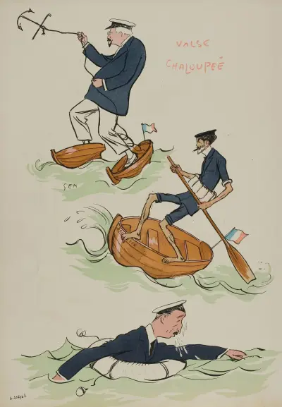 Valse chaloupée; Legru, Helleu, Denfert-Rochereau av Georges Goursat (Sem)