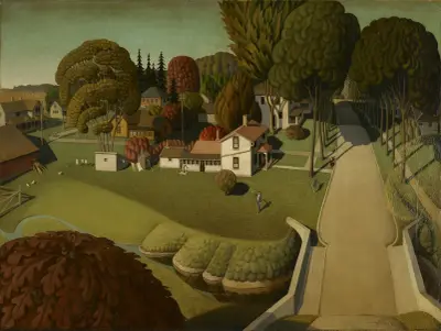 The Birthplace of Herbert Hoover, West Branch, Iowa av Grant Wood