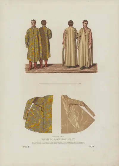 Boyars’ clothes of the XVII century. Boyar smart kaftan and boyar opashen’ av Fedor Grigoryevich Solntsev