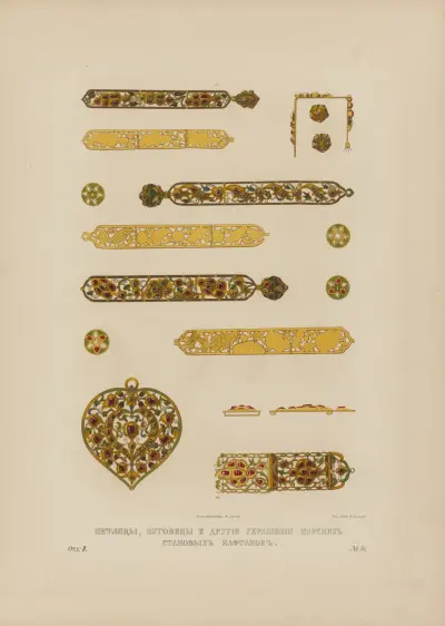 Buttons, button-holes and other decoration of royal caftans av Fedor Grigoryevich Solntsev