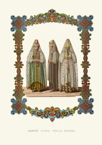 Devichii nariad goroda Torzhka av Fedor Grigoryevich Solntsev