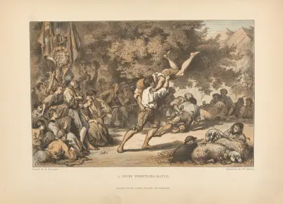 Schweizer Ringkampf von Theodor Gsell Fels