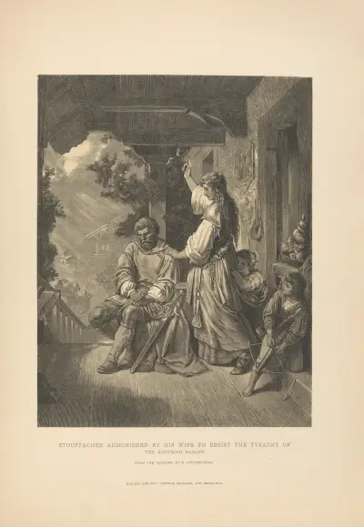 E. Stuckelberg – Stouffacher von seiner Frau ermahnt von Theodor Gsell Fels