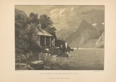 G. Closs – Tell’s Chapel on the Tellenplatte, Bay of Uri av Theodor Gsell Fels