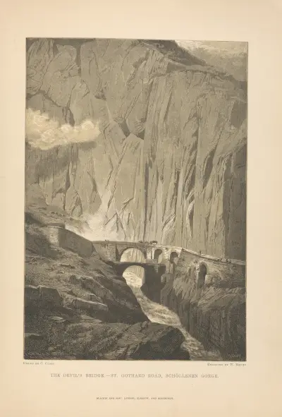 Teufelsbrücke – Sankt Gotthardstraße, Schöllenenschlucht von Theodor Gsell Fels