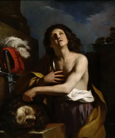 David med Goljats huvud av Guercino