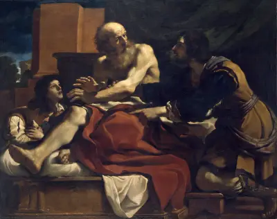 Jakob välsignar Josefs söner av Guercino