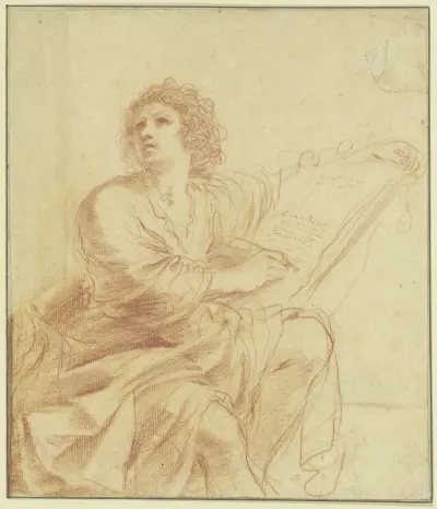 Johannes evangelisten, sittande och skrivande av Guercino