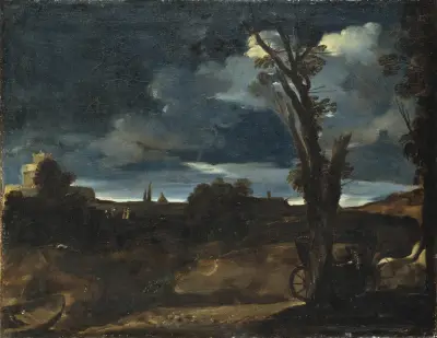 Månskenslandskap av Guercino