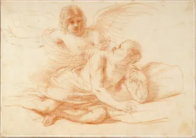 Petrus och ängeln av Guercino