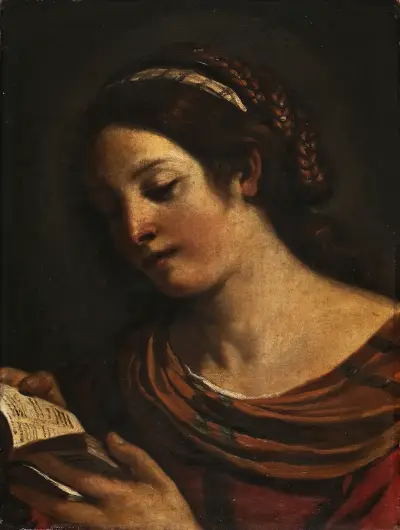 Young Girl Reading av Guercino