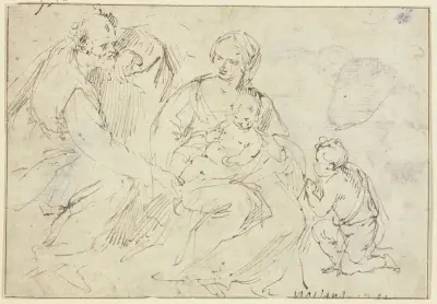 Heilige Familie mit dem knienden Johannesknaben av Guido Reni