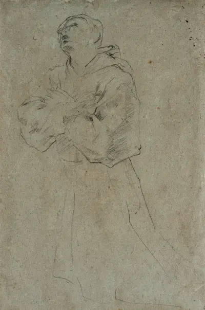 Knäböjande munk av Guido Reni